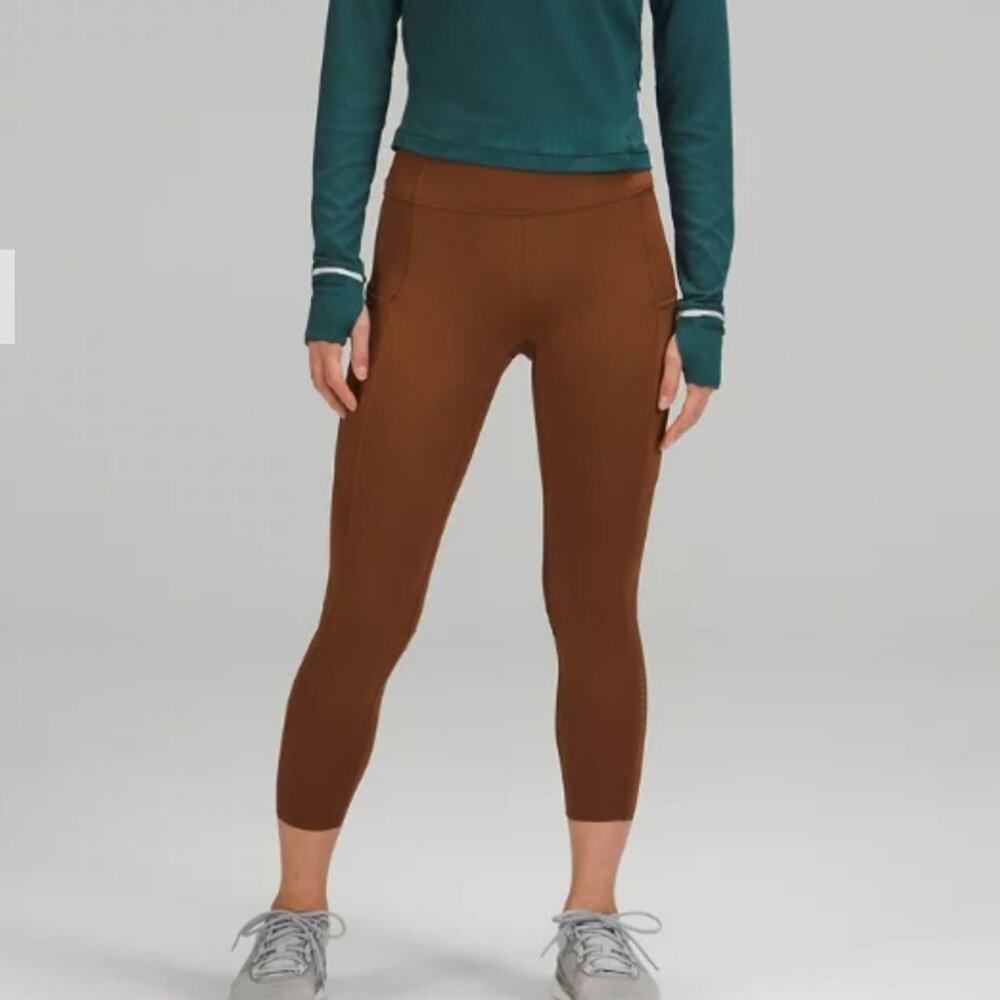 Lululemon Roasted Brown Fast & Free 24" Tight Asia Fit Size XS/US Size 0